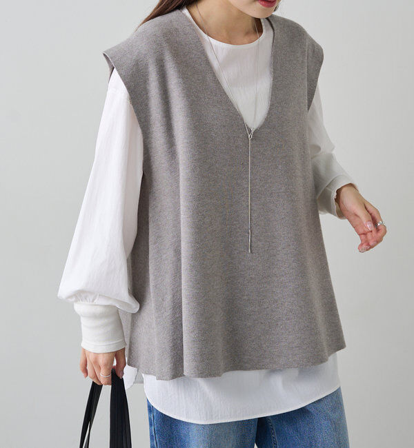  「ミラノリブニットベスト」|ニット・セーター|グレー系その他