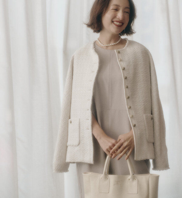  「スラブツイードノーカラージャケット」|テーラードジャケット|