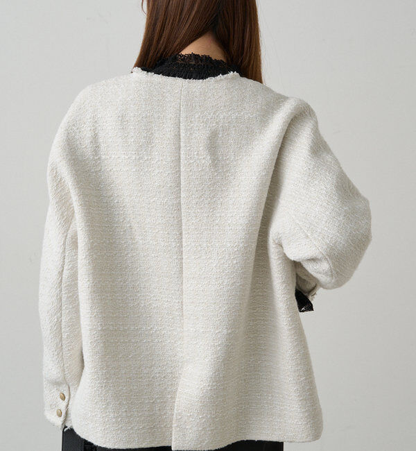  「スラブツイードノーカラージャケット」|テーラードジャケット|