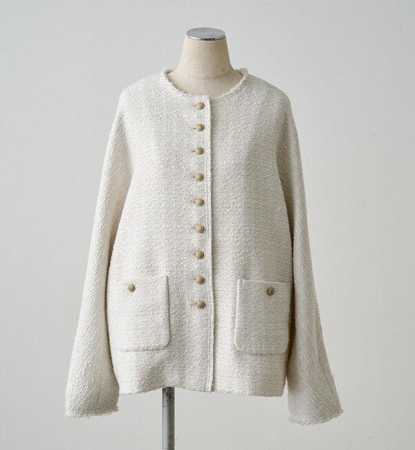  「スラブツイードノーカラージャケット」|テーラードジャケット|