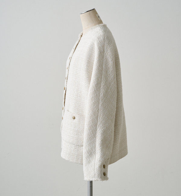  「スラブツイードノーカラージャケット」|テーラードジャケット|