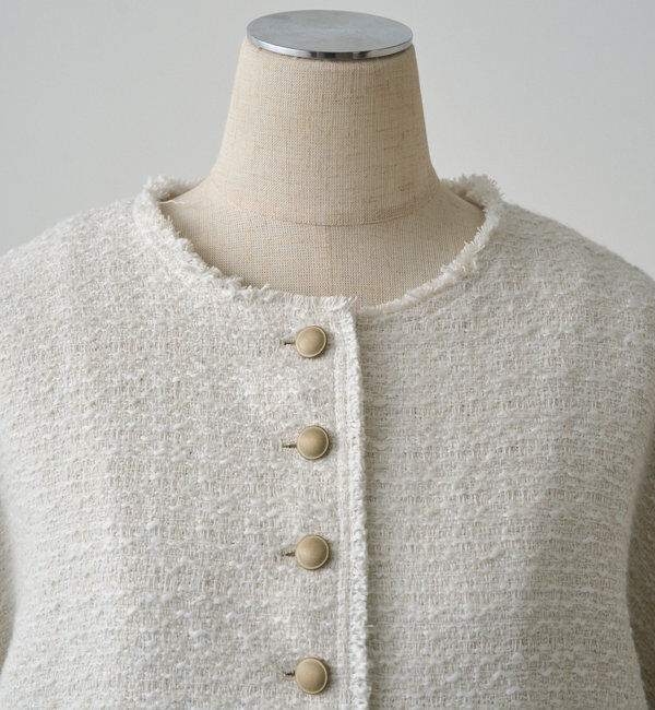  「スラブツイードノーカラージャケット」|テーラードジャケット|