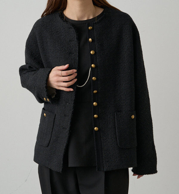  「スラブツイードノーカラージャケット」|テーラードジャケット|
