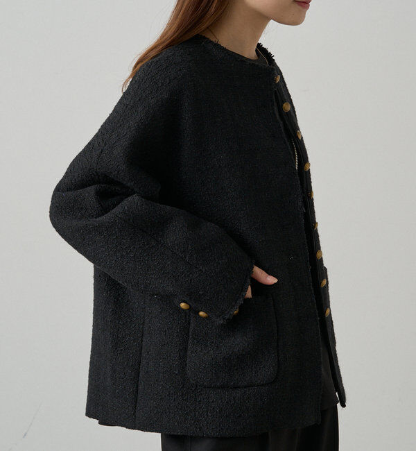  「スラブツイードノーカラージャケット」|テーラードジャケット|