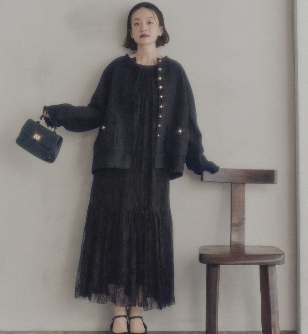  「スラブツイードノーカラージャケット」|テーラードジャケット|