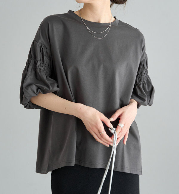  「【Du noir】ドライタッチバルーンスリーブT」|プルオーバー|