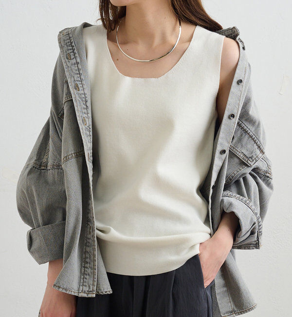  「【Du noir】ラウンドネックタンク」|タンクトップ|アイボリー