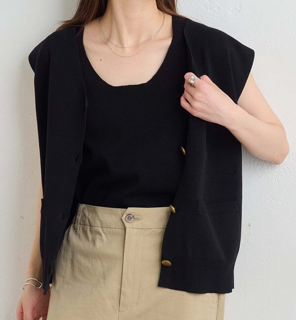  「【Du noir】ラウンドネックタンク」|タンクトップ|ブラック