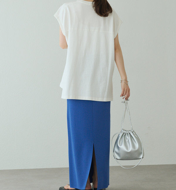  「袖口太糸ステッチロゴプリントTシャツ」|Tシャツ・カットソー|