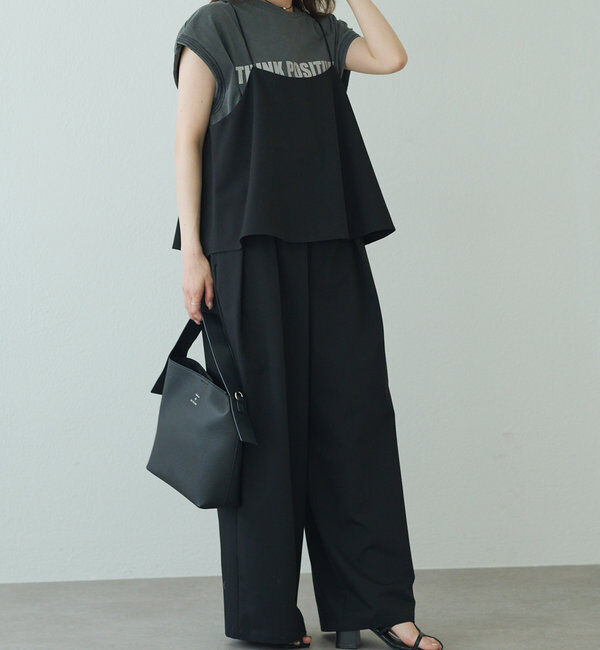  「袖口太糸ステッチロゴプリントTシャツ」|Tシャツ・カットソー|