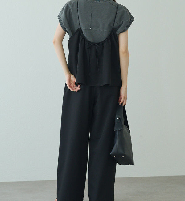  「袖口太糸ステッチロゴプリントTシャツ」|Tシャツ・カットソー|