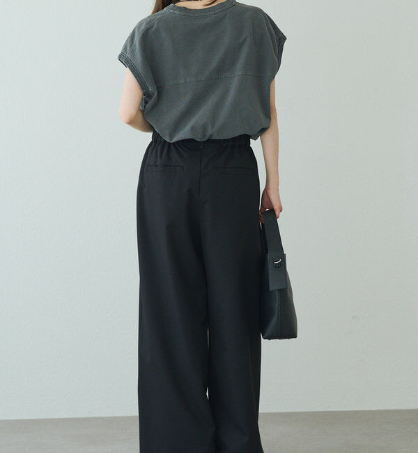  「袖口太糸ステッチロゴプリントTシャツ」|Tシャツ・カットソー|