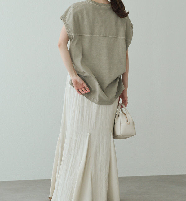  「袖口太糸ステッチロゴプリントTシャツ」|Tシャツ・カットソー|