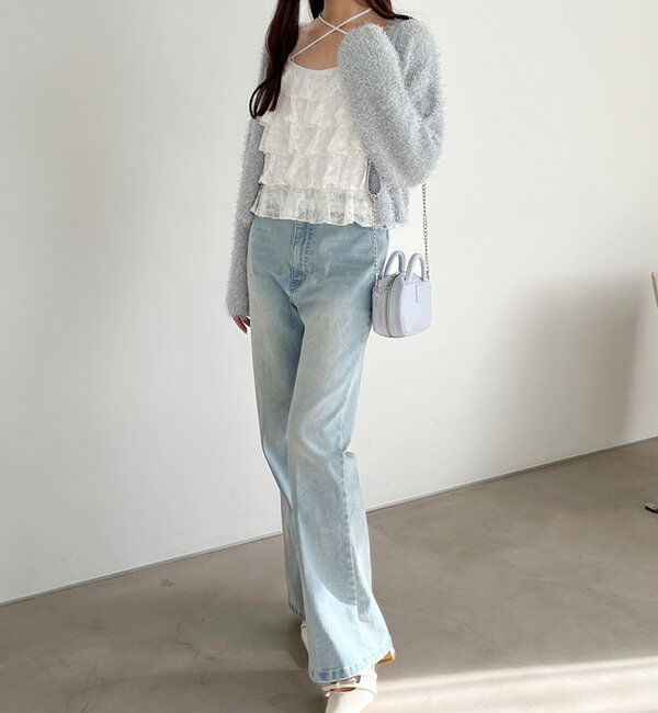  「【1枚で着映え】レースアップフリルインナー」|プルオーバー|