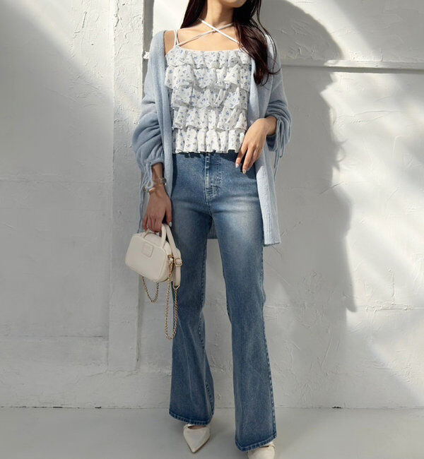  「【1枚で着映え】レースアップフリルインナー」|プルオーバー|