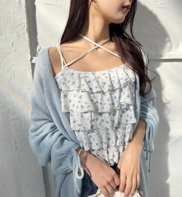  「【1枚で着映え】レースアップフリルインナー」|プルオーバー|