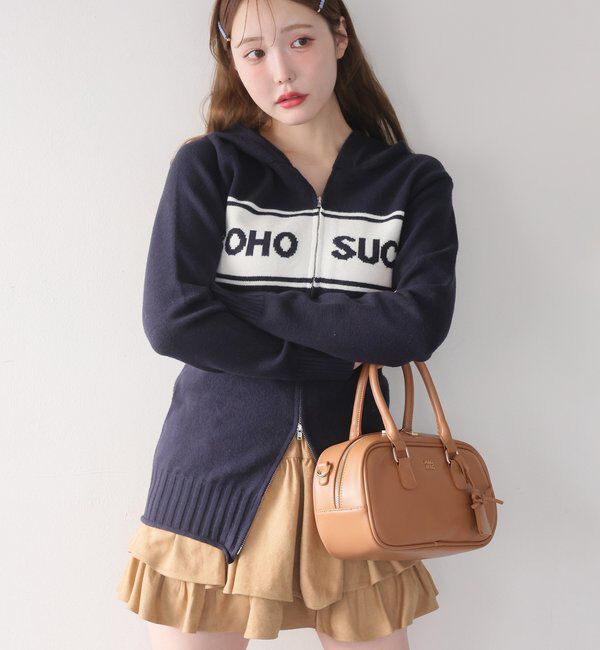  「ジップロゴジャガードニット」|ニット・セーター|