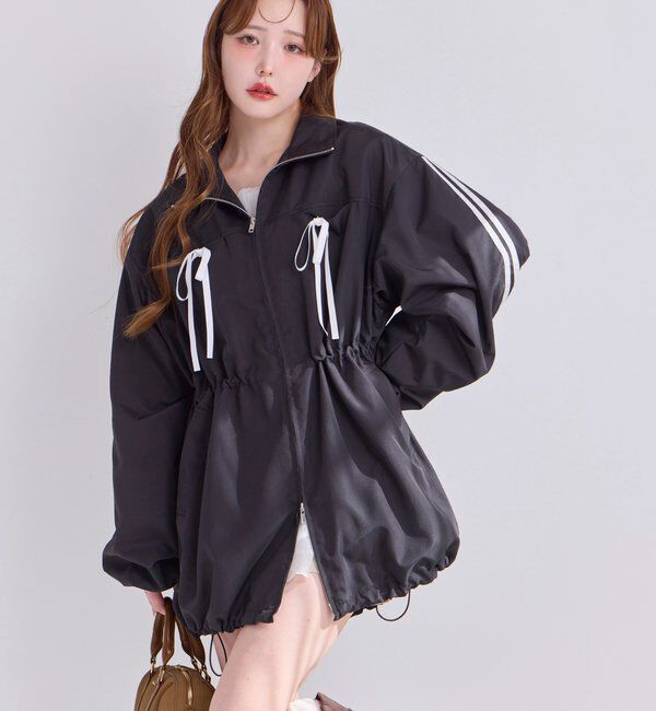  「サイドラインリボンブルゾン」|ダウンベスト・ベスト|