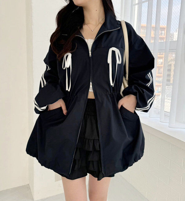  「サイドラインリボンブルゾン」|ダウンベスト・ベスト|