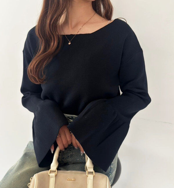  「レースアップニット」|ニット・セーター|