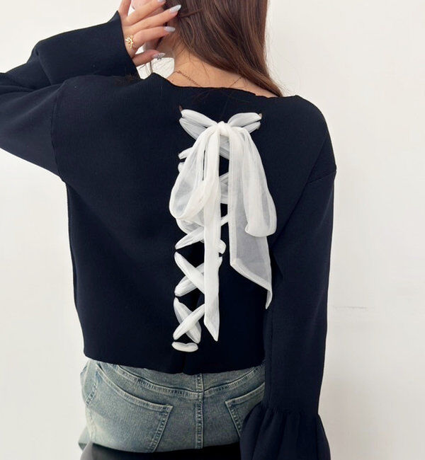  「レースアップニット」|ニット・セーター|