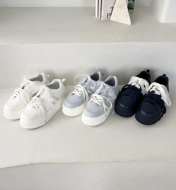  「リボンカスタム厚底スニーカー」|その他|