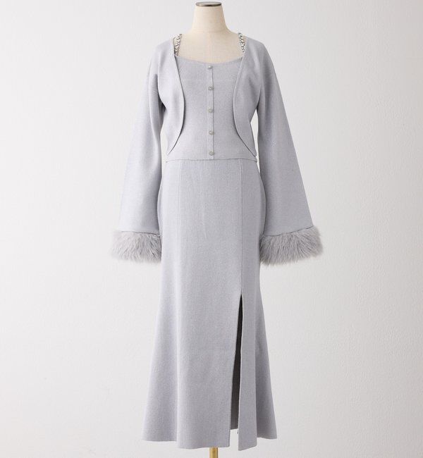  「【Twinkle Collection】袖ファーボレロ+キラキラビスチェSET」|ニット・セーター|