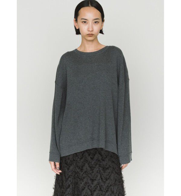 MIDIUMISOLID「MIDIUMISOLID for Ladies リブピンタックプルオーバー」|ニット・セーター|