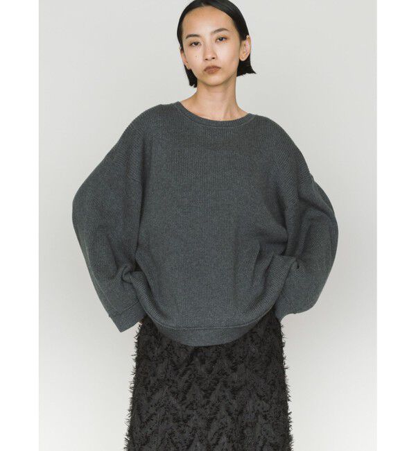 MIDIUMISOLID「MIDIUMISOLID for Ladies リブピンタックプルオーバー」|ニット・セーター|