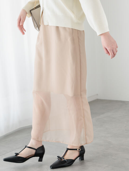 Te chichi TERRASSE「シアーレイヤードセットスカート《2025spring catalog item》」|スカート|ベージュ