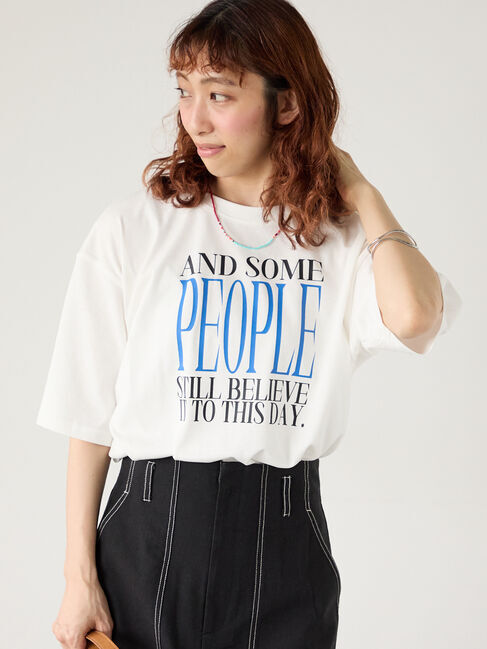 Lugnoncure「【接触冷感】ビッグロゴリラックスTシャツ」|Tシャツ・カットソー|オフホワイト