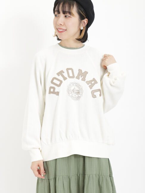 Samansa Mos2「飛び裏毛アップリケロゴスウェット」|Tシャツ・カットソー|キナリ