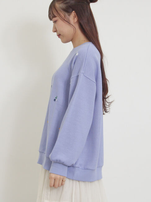 Samansa Mos2「小花刺繍スウェット」|Tシャツ・カットソー|