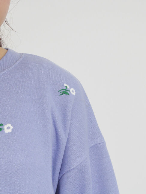 Samansa Mos2「小花刺繍スウェット」|Tシャツ・カットソー|