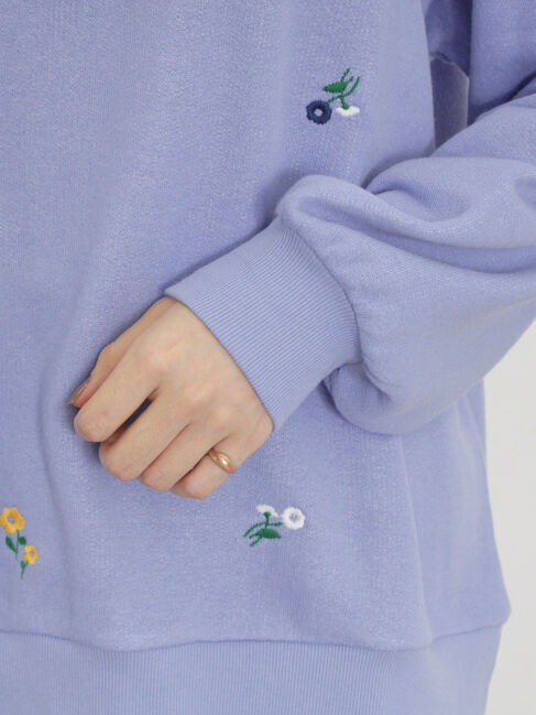 Samansa Mos2「小花刺繍スウェット」|Tシャツ・カットソー|