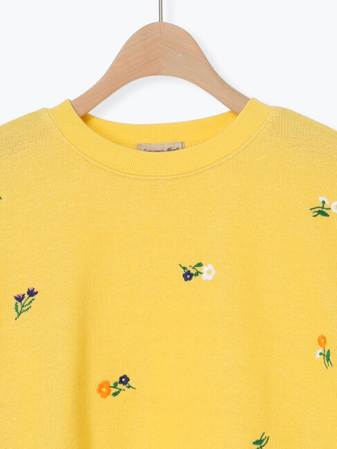 Samansa Mos2「小花刺繍スウェット」|Tシャツ・カットソー|