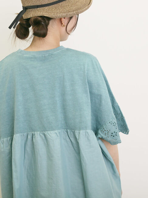 Samansa Mos2「袖レースギャザーカットソー」|Tシャツ・カットソー|