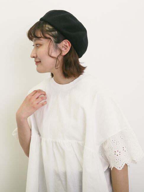 Samansa Mos2「袖レースギャザーカットソー」|Tシャツ・カットソー|