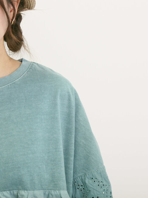 Samansa Mos2「袖レースギャザーカットソー」|Tシャツ・カットソー|