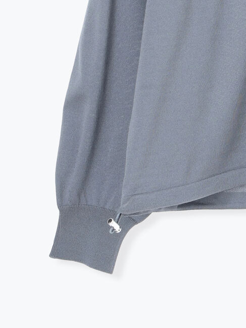 Samansa Mos2 blue「裾ドロストニットカーディガン」|カーディガン|