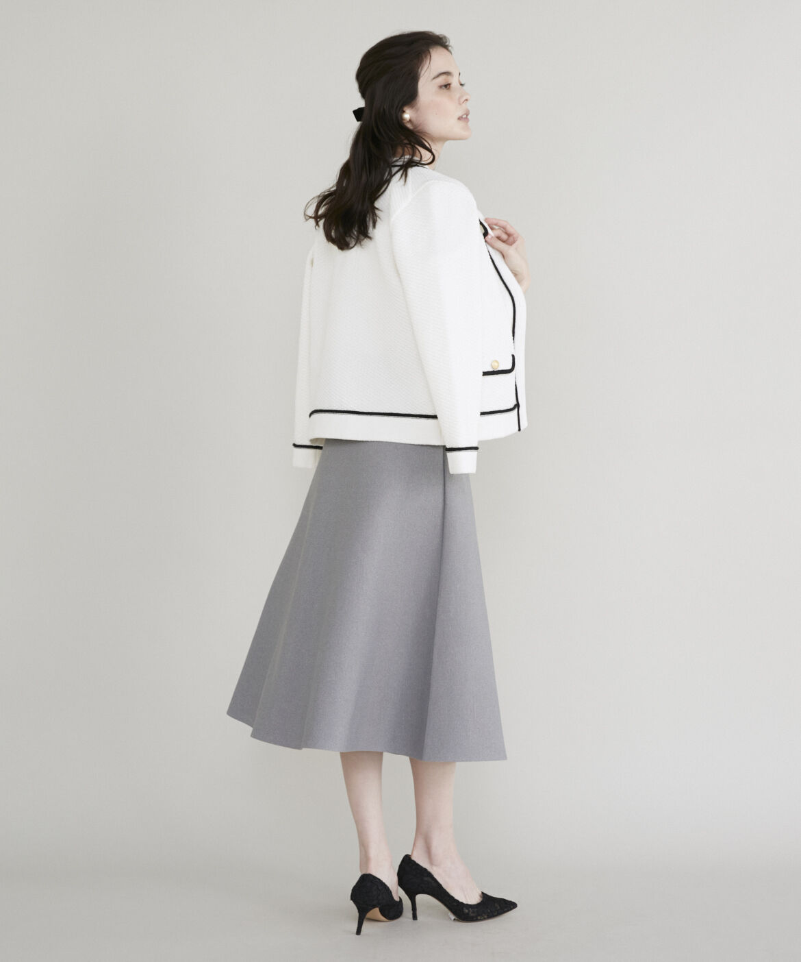 Maglie le cassetto「ツイード風二ットジャケット」|カーディガン|