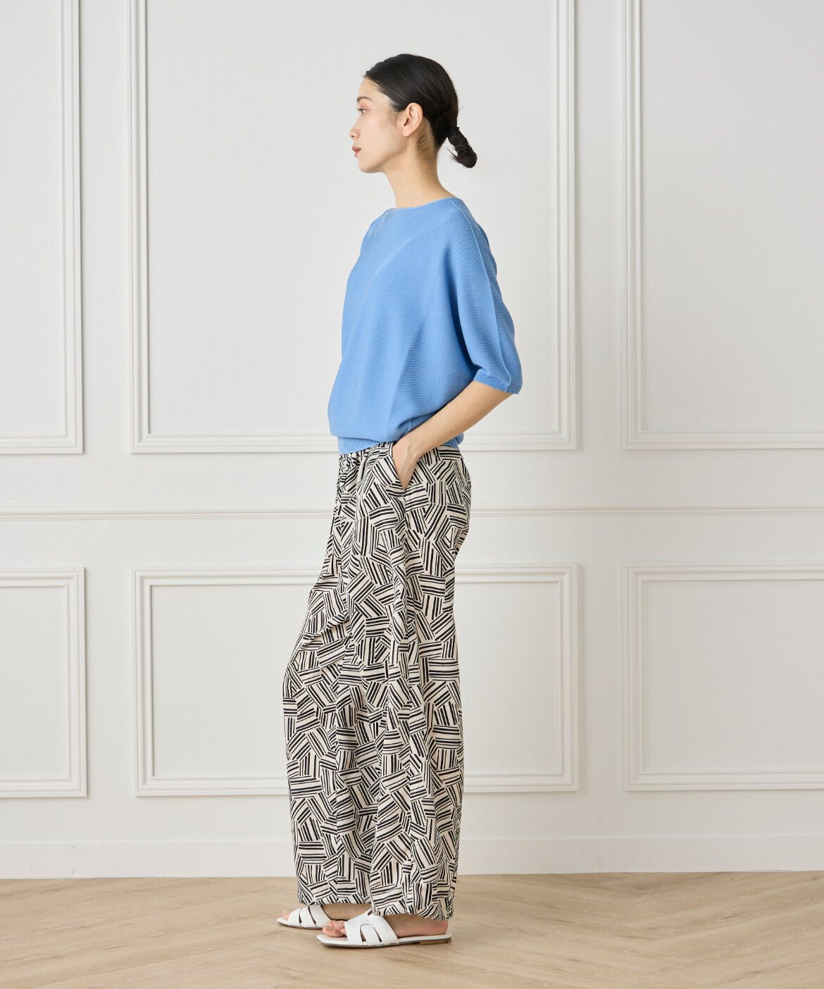 INED「《大きいサイズ》5分袖ドルマンスリーブニット《Cuoo》」|ニット・セーター|