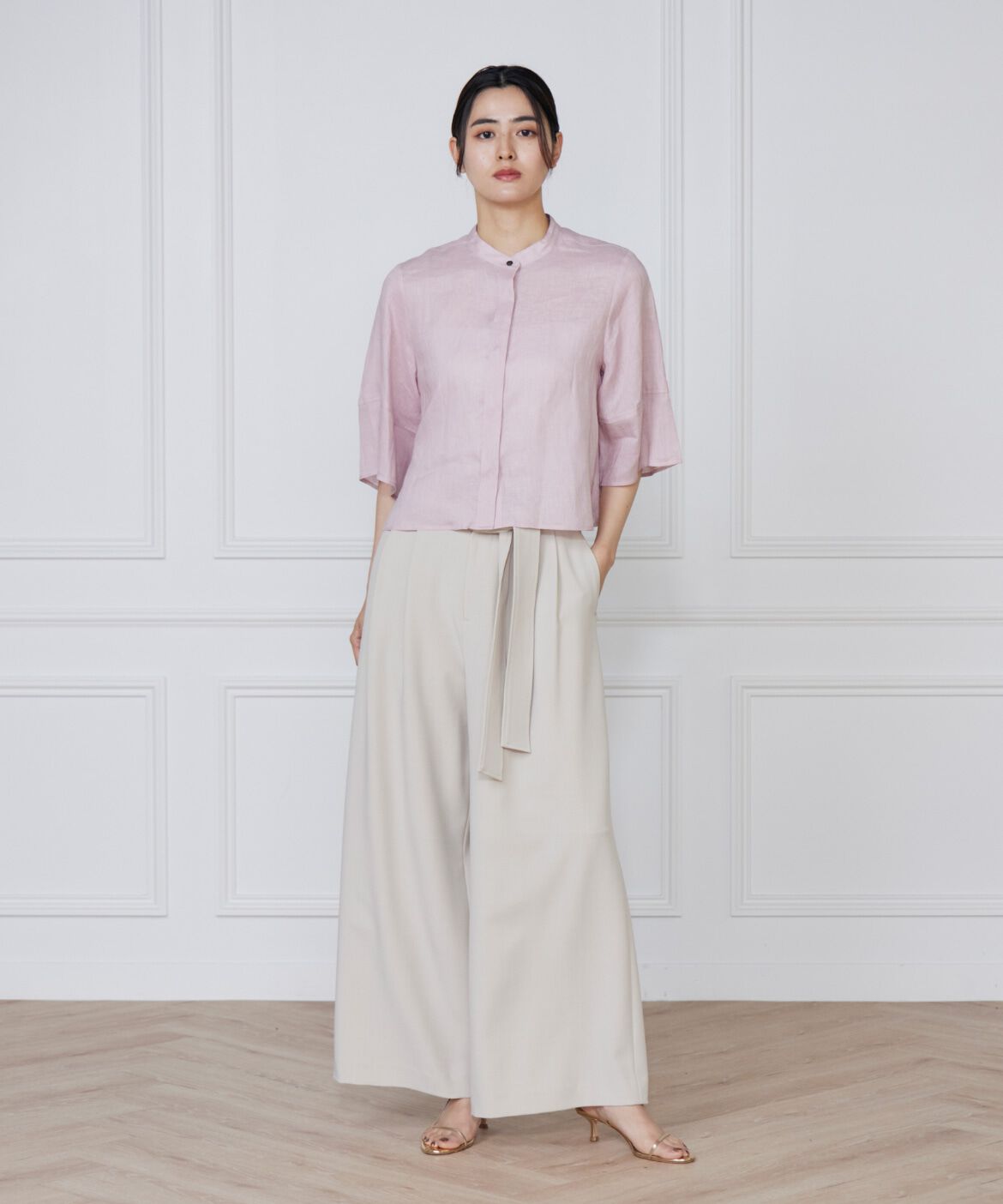 INED「《大きいサイズ》リネンコクーンスリーブブラウス」|シャツ・ブラウス|