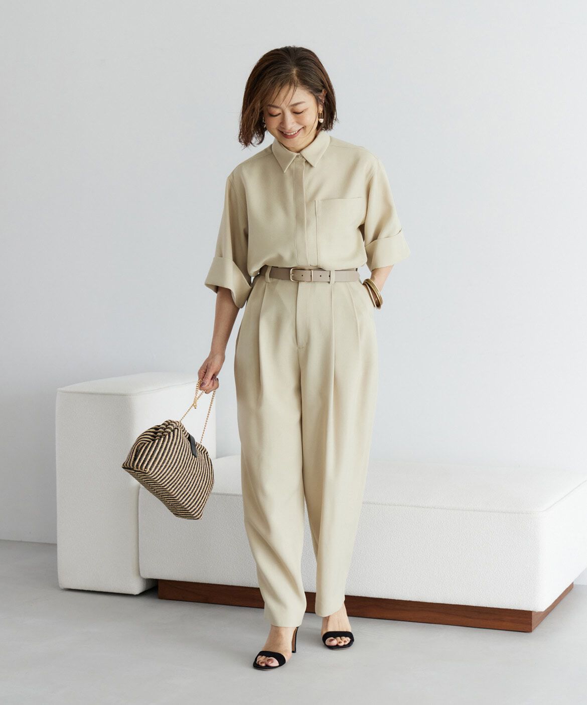 INED「《三尋木奈保コラボ》辛口モードなワイドスリーブシャツ」|シャツ・ブラウス|