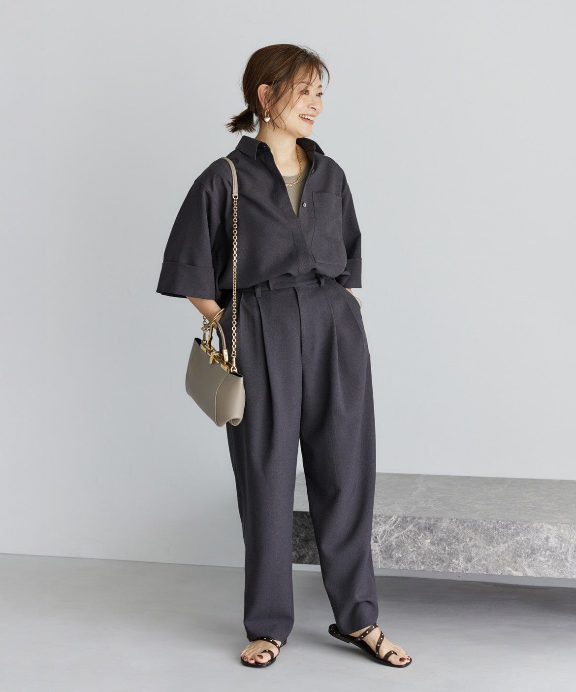 INED「《三尋木奈保コラボ》辛口モードなワイドスリーブシャツ」|シャツ・ブラウス|