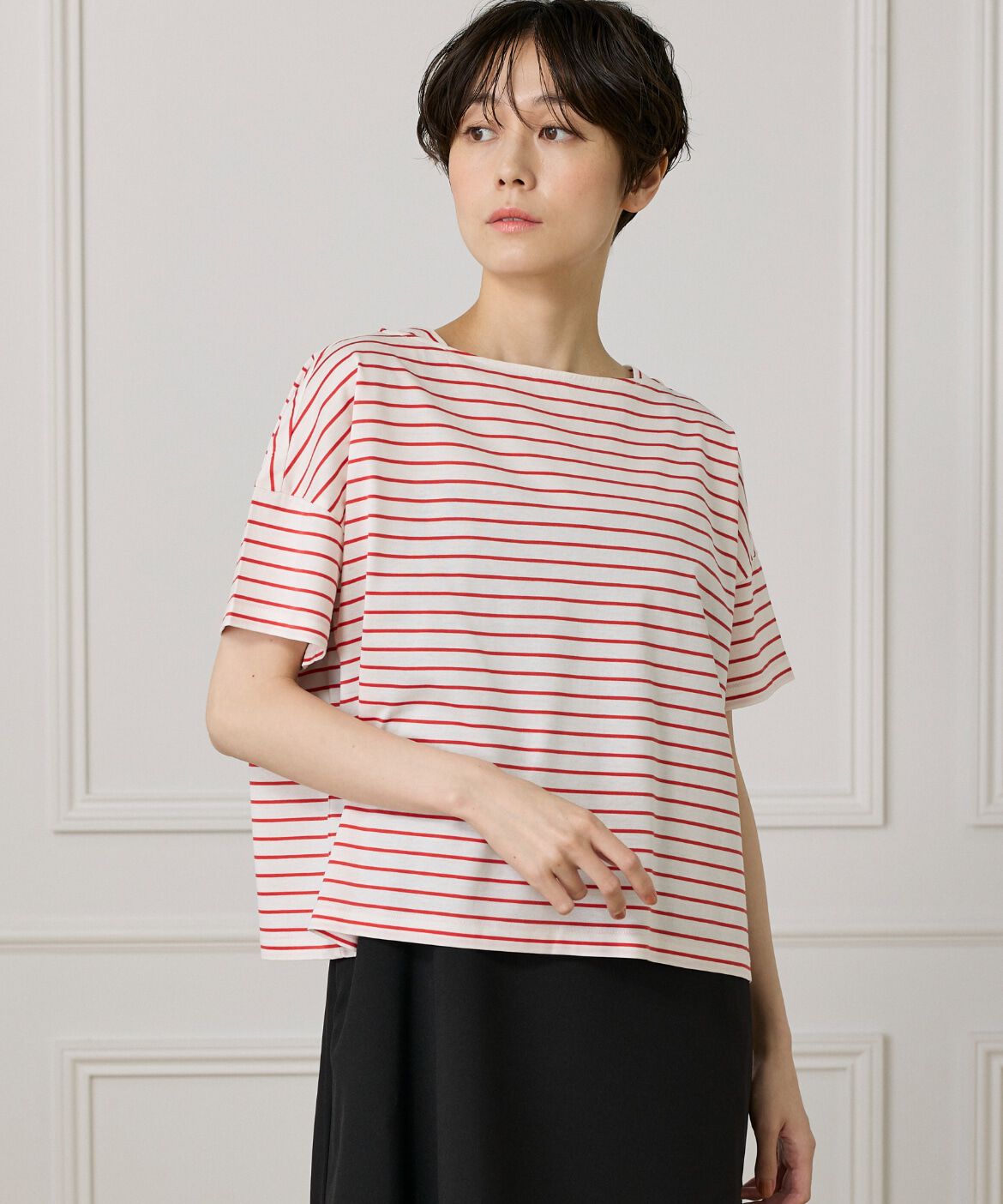 DAY by DAY it&rsquo;s international「ボートネックボーダーカットソー」|Tシャツ・カットソー|レッド