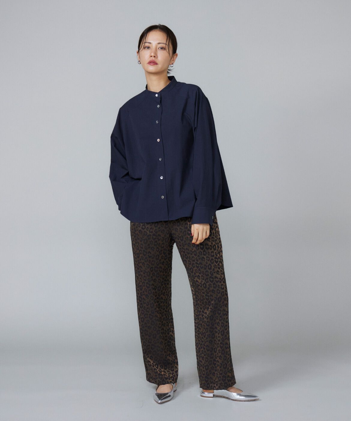 Le Souk「《大きいサイズ》バンドカラーシャツ」|シャツ・ブラウス|