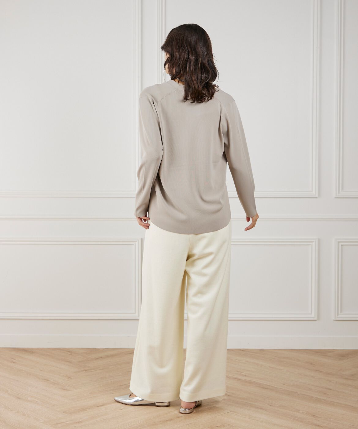 Le Souk「《大きいサイズ》Vネックニットプルオーバー」|ニット・セーター|