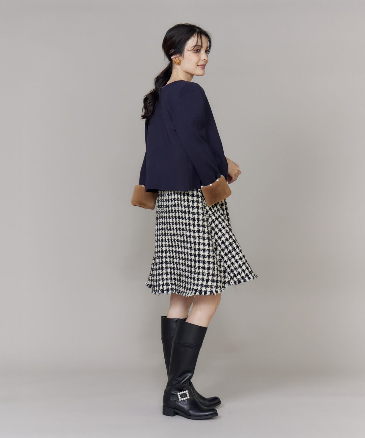 Maglie le cassetto「パールビジューロングブーツ」|ロングブーツ|