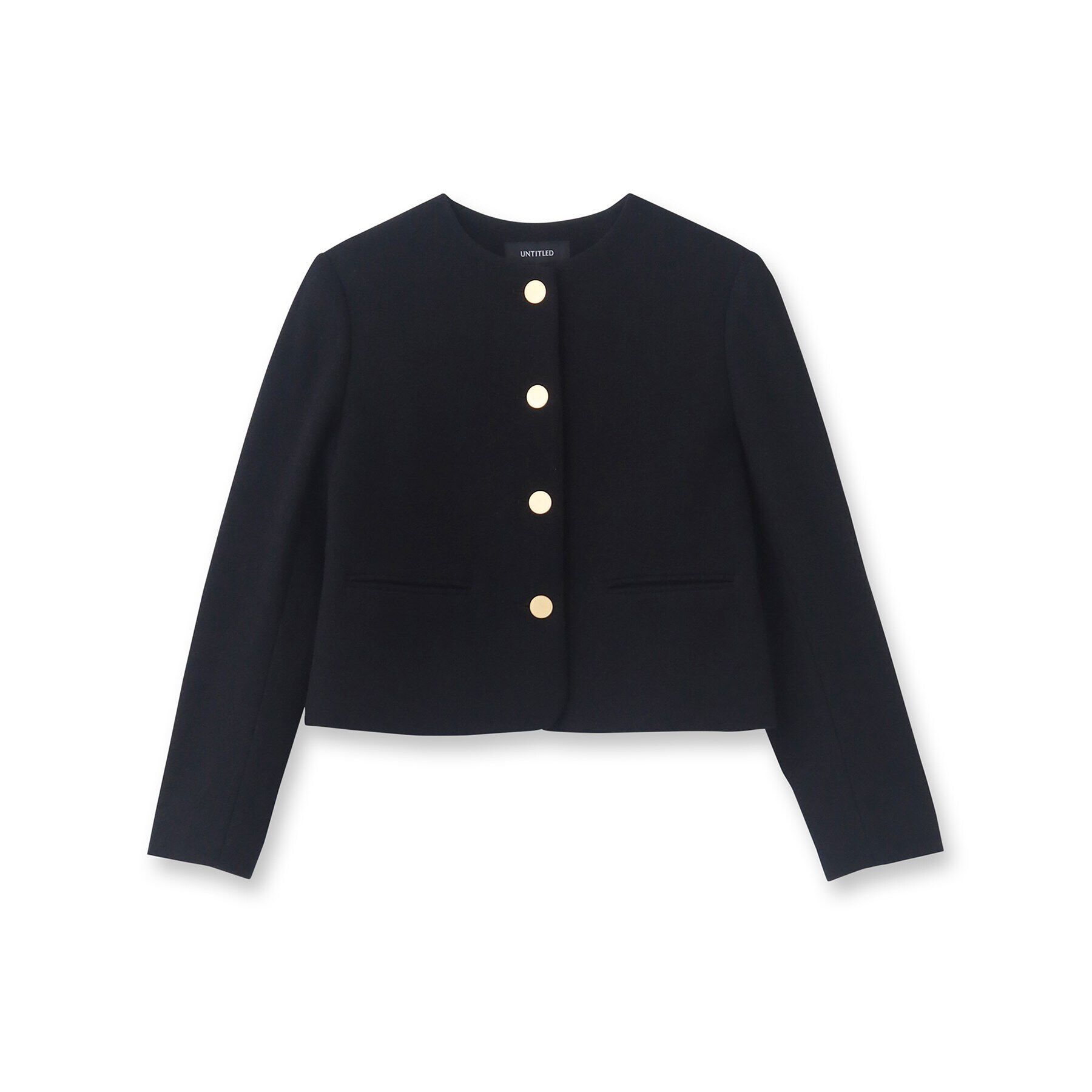 UNTITLED「【日本製/短ジャケ】ブークレークロップドジャケット」|ノーカラージャケット|